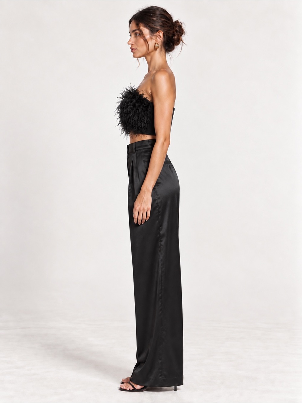 NWT 12th Tribe Black Feather Strapless Tube Top Size S - Picture 4 of 15